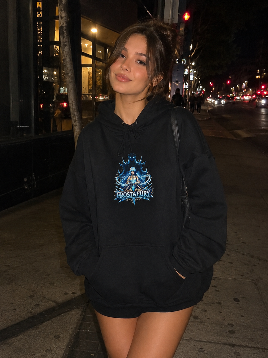 Frost and Fury Ice Mage Graphic Hoodie