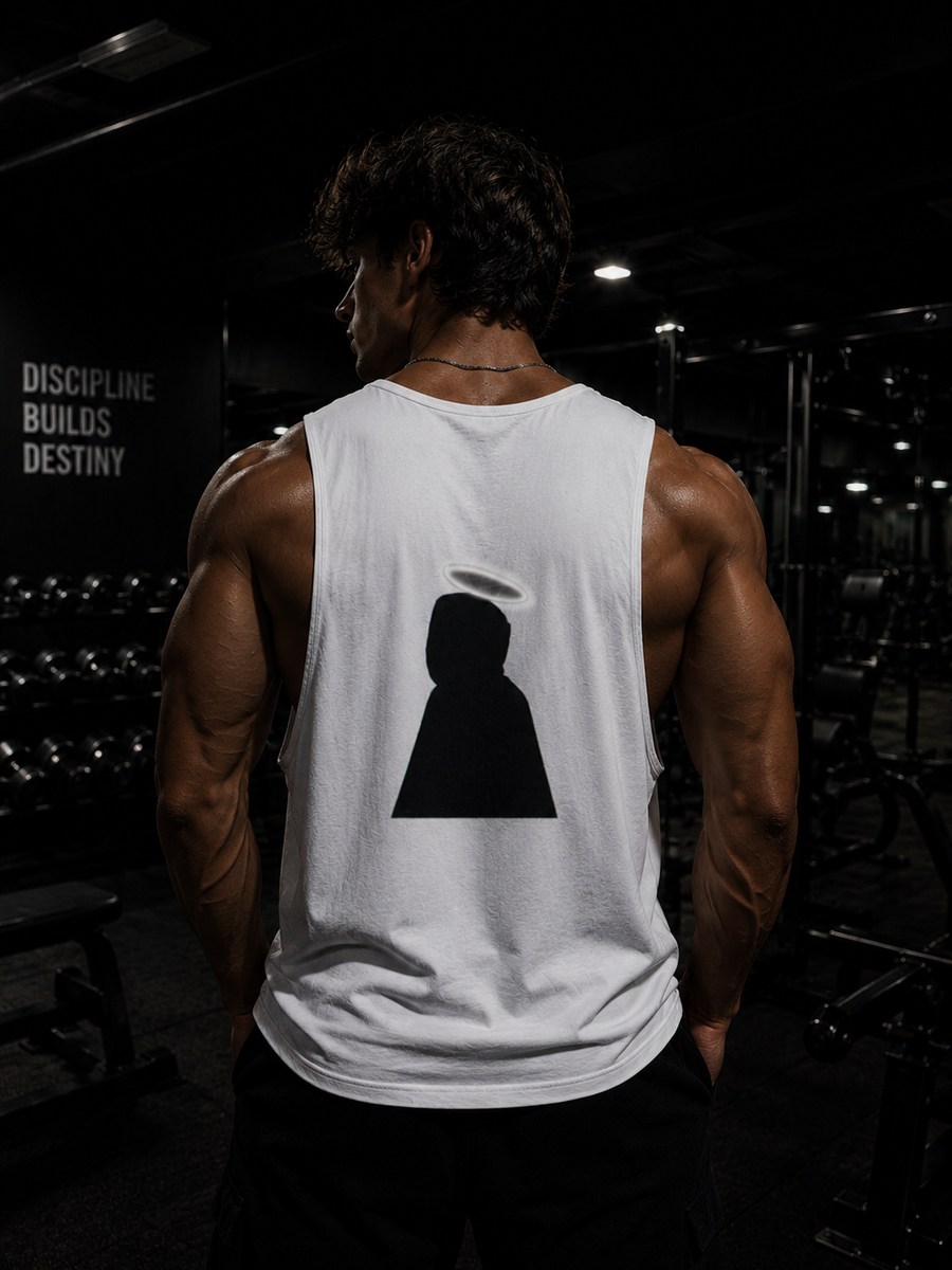 Divine Shadow Halo Silhouette Graphic Tank Top
