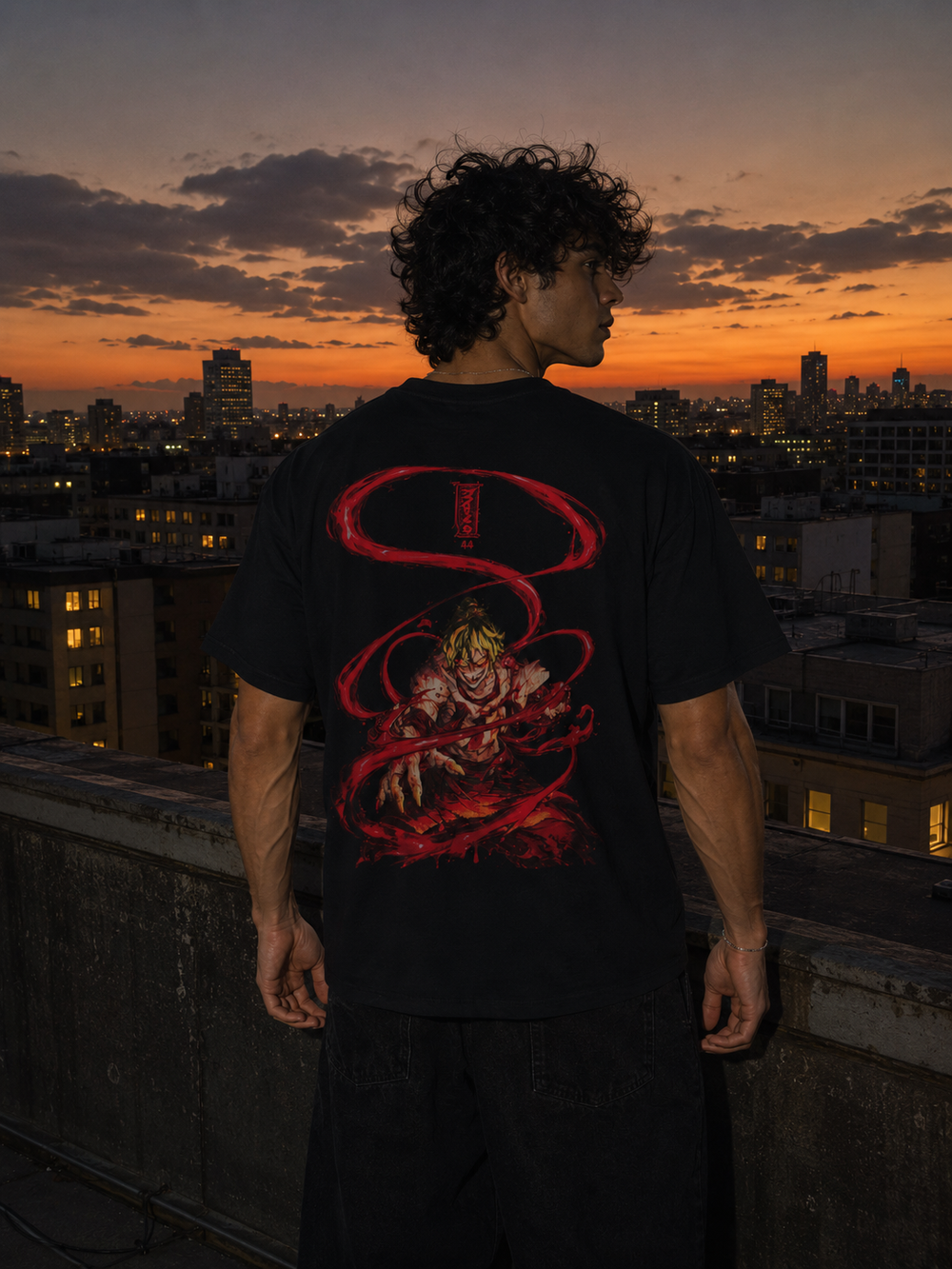 Gyutaro Upper Moon 6 Crimson Graphic Tee