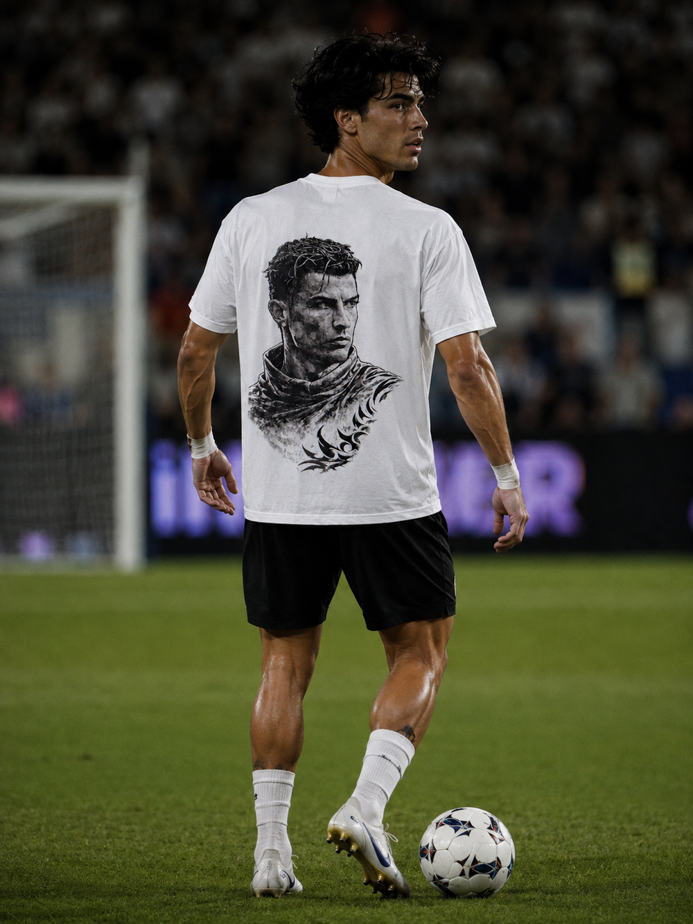 GOAT Tribal Goat Graphic T-Shirt — Masculine Portrait Back Print