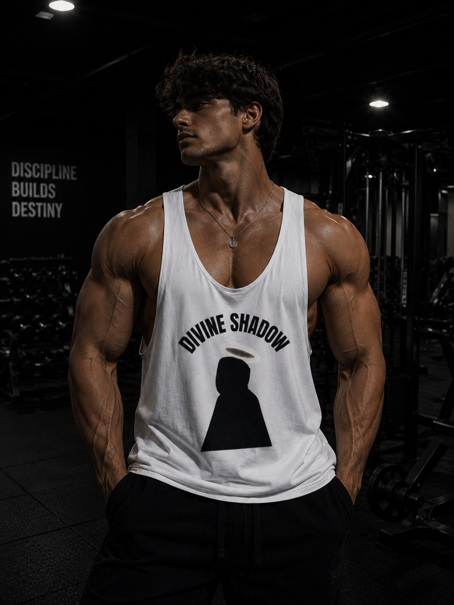 Divine Shadow Halo Silhouette Graphic Tank Top