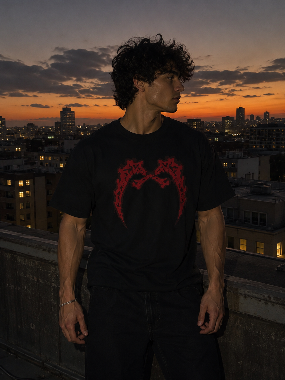 Gyutaro Upper Moon 6 Crimson Graphic Tee