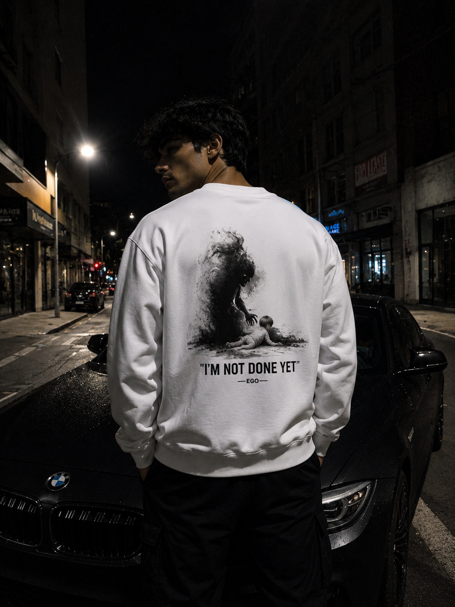 I'm Not Done Yet Blue lock Graphic Sweatshirt
