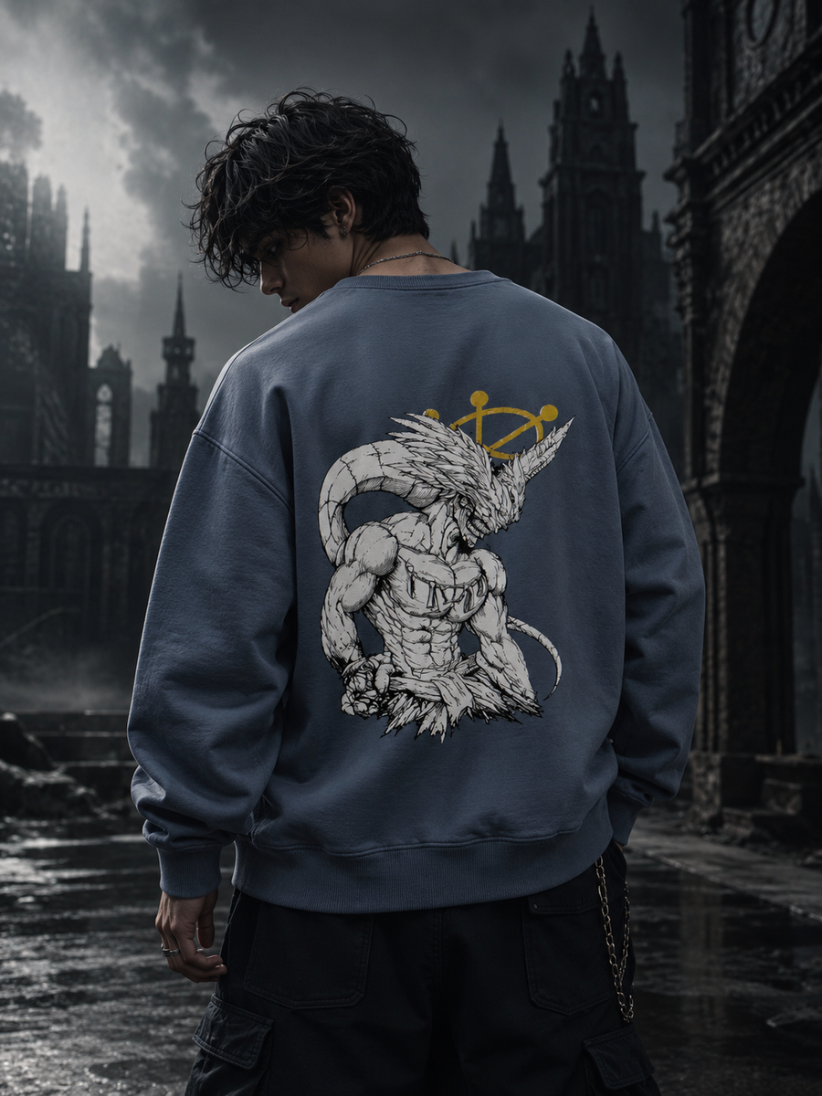 Mahoraga Divine General Kanji Back Print Crewneck